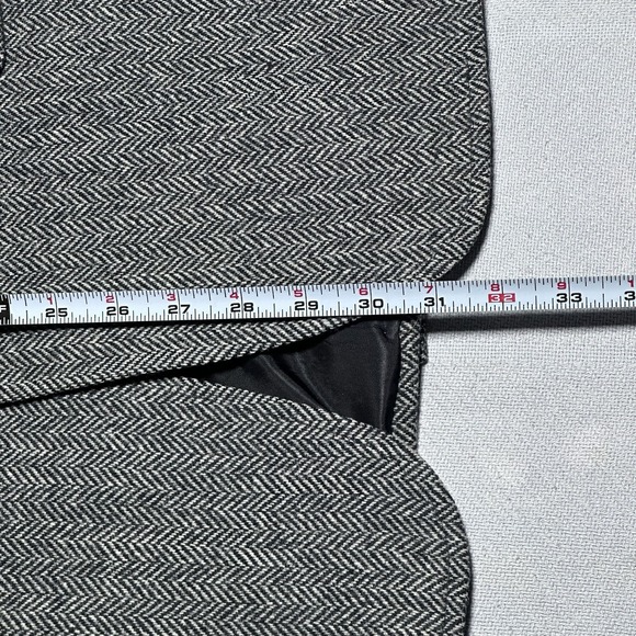 Vintage Jos A Bank Blazer Mens 44R Herringbone Tweed Wool Two Button Jacket - Picture 14 of 16